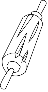 Cooking utensils rolling pin black and white clipart