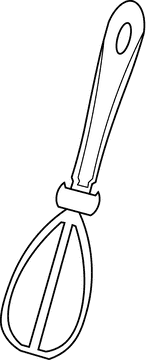 Cooking utensils whisk black and white clipart