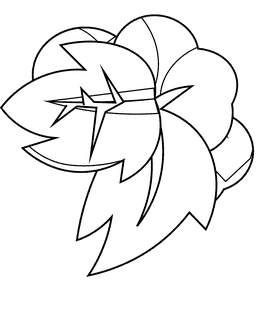 Cotton leaves black and white clipart
