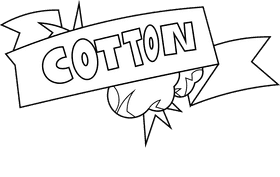 Cotton sign black and white clipart