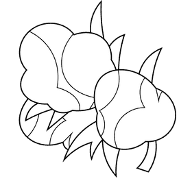 Cotton trio black and white clipart