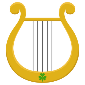 St Patrick's Day golden harp clipart