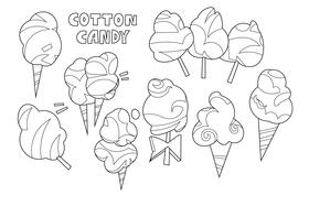 Cotton candy black and white vector