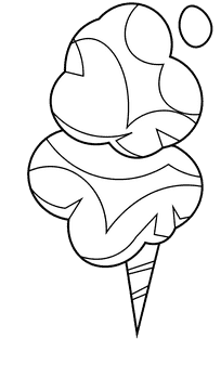 Cotton candy blue big black and white clipart