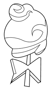 Cotton candy bow tie black and white clipart