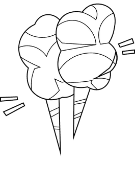 Cotton candy double black and white clipart