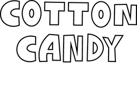 Cotton candy sign black and white clipart