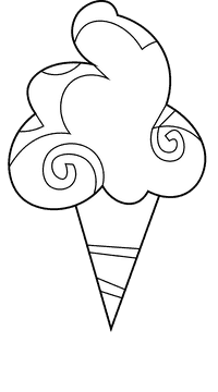 Cotton candy yellow black and white clipart