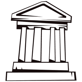 Court building black and white clipart