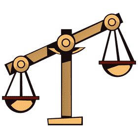 Court weights unbalanced clipart