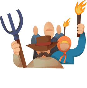 Crowd rebellion clipart