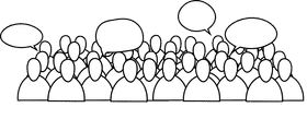 Crowd society black and white clipart