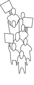 Crowd stike black and white clipart