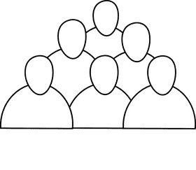 Crowd triangle black and white clipart
