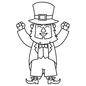 St Patrick's Day Leprechaun hat drawing black and white clipart vector ...