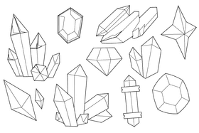 Crystal black and white vector
