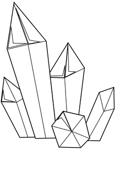 Crystal green black and white clipart