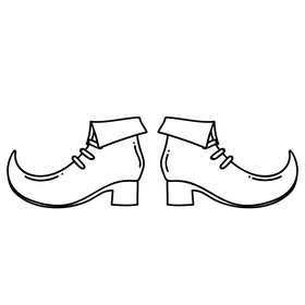 Leprechaun shoes drawing black and white clipart
