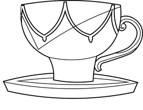 Cup and saucer arabic black and white clipart