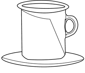 Cup and saucer high black and white clipart