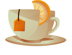 Cup and saucer lemon clipart