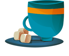 Cup and saucer sugar clipart
