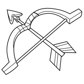 Cupid bow black and white clipart