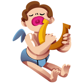 Cupid harp clipart