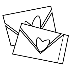 Cupid letters black and white clipart