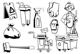 Custodian black and white vector