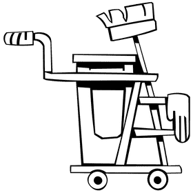 Custodian cart black and white clipart