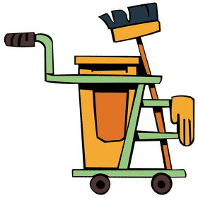 Custodian cart clipart