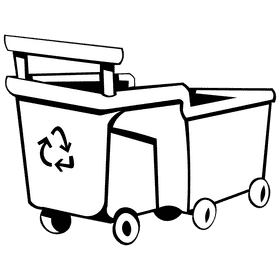 Custodian cart black and white clipart