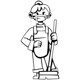 Custodian black and white clipart