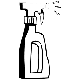 Custodian spray black and white clipart
