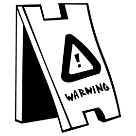 Custodian warning black and white clipart