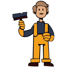 Custodian character brush clipart