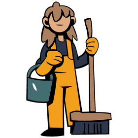 Custodian character bucket clipart
