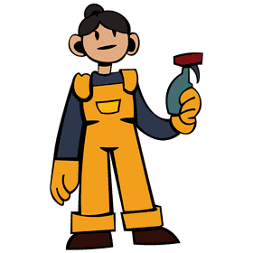 Custodian character spray clipart