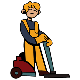 Custodian character vacuum cleaner clipart