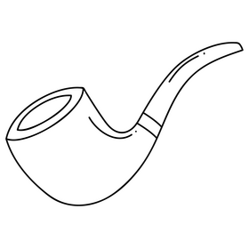 St Patricks Day Leprechauns pipe, tobacco black and white clipart