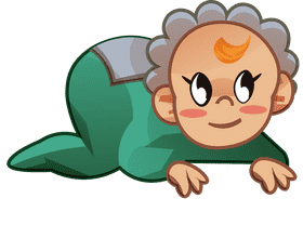 Cute baby crawl clipart
