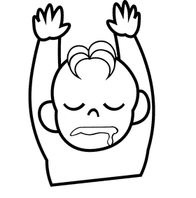 Cute baby sleep black and white clipart