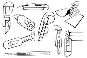 Cutter black and white vector