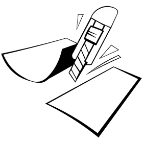 Cutter cut black and white clipart