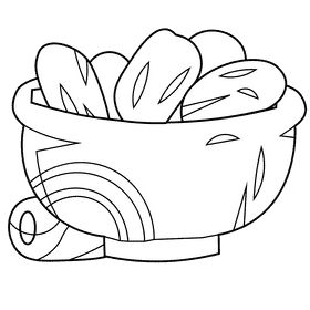 Dates dish black and white clipart