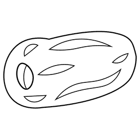 Dates fruit black and white clipart