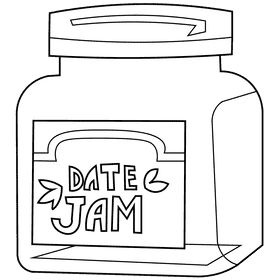 Dates jam black and white clipart
