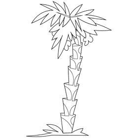Dates palm black and white clipart