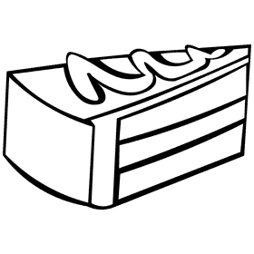 Dessert cake black and white clipart